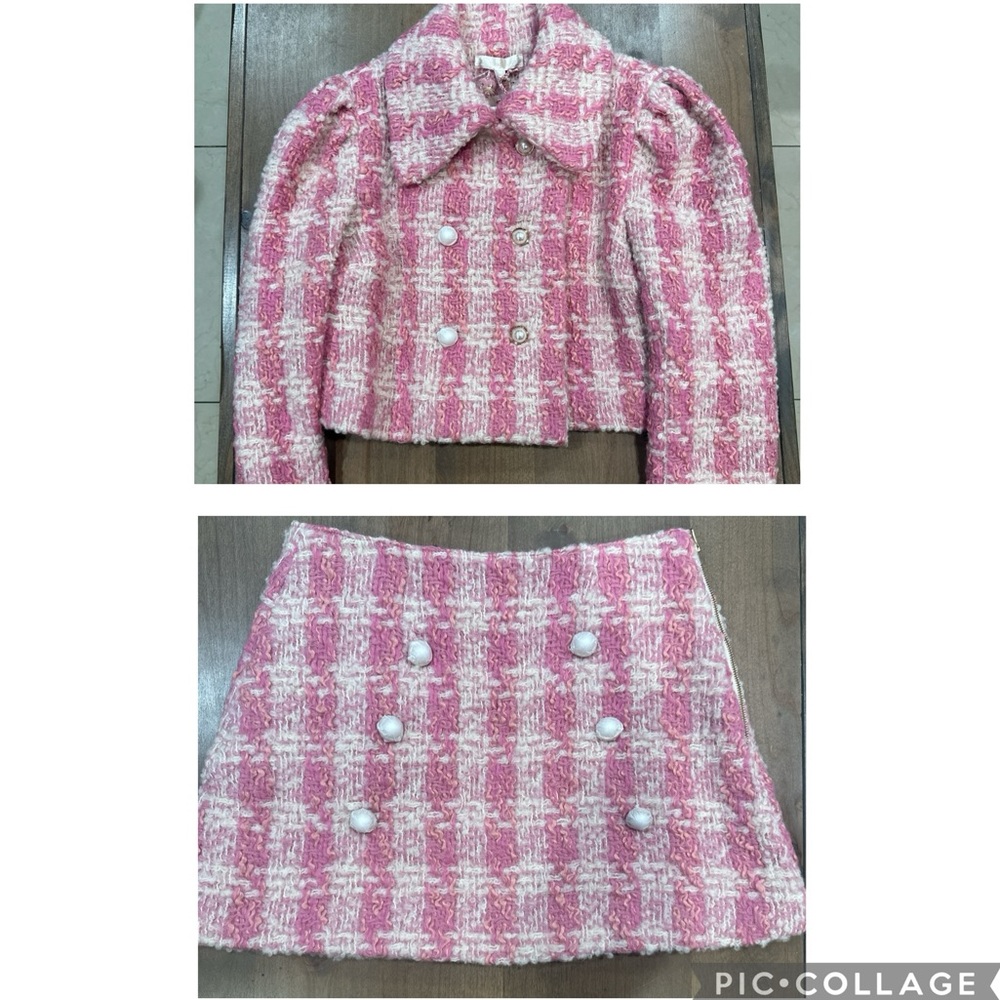 [LoveShackFancy] Set: Mews Cropped Jacket & Gibson Mini Skirt